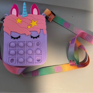 Unicorn Colorful Handbag Pop It Fidget Toy Zipper crossbody girls‎ accessory
